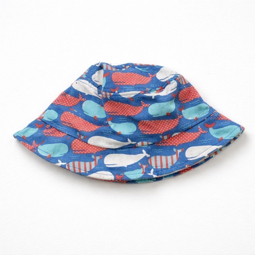 Sunpoint blue whale print bucket Sun hat for toddlers
